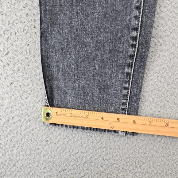 7 For All Mankind High Waist Cropped Straight Jeans Womens 25‎ Gray Distressed - Picture 13 of 15